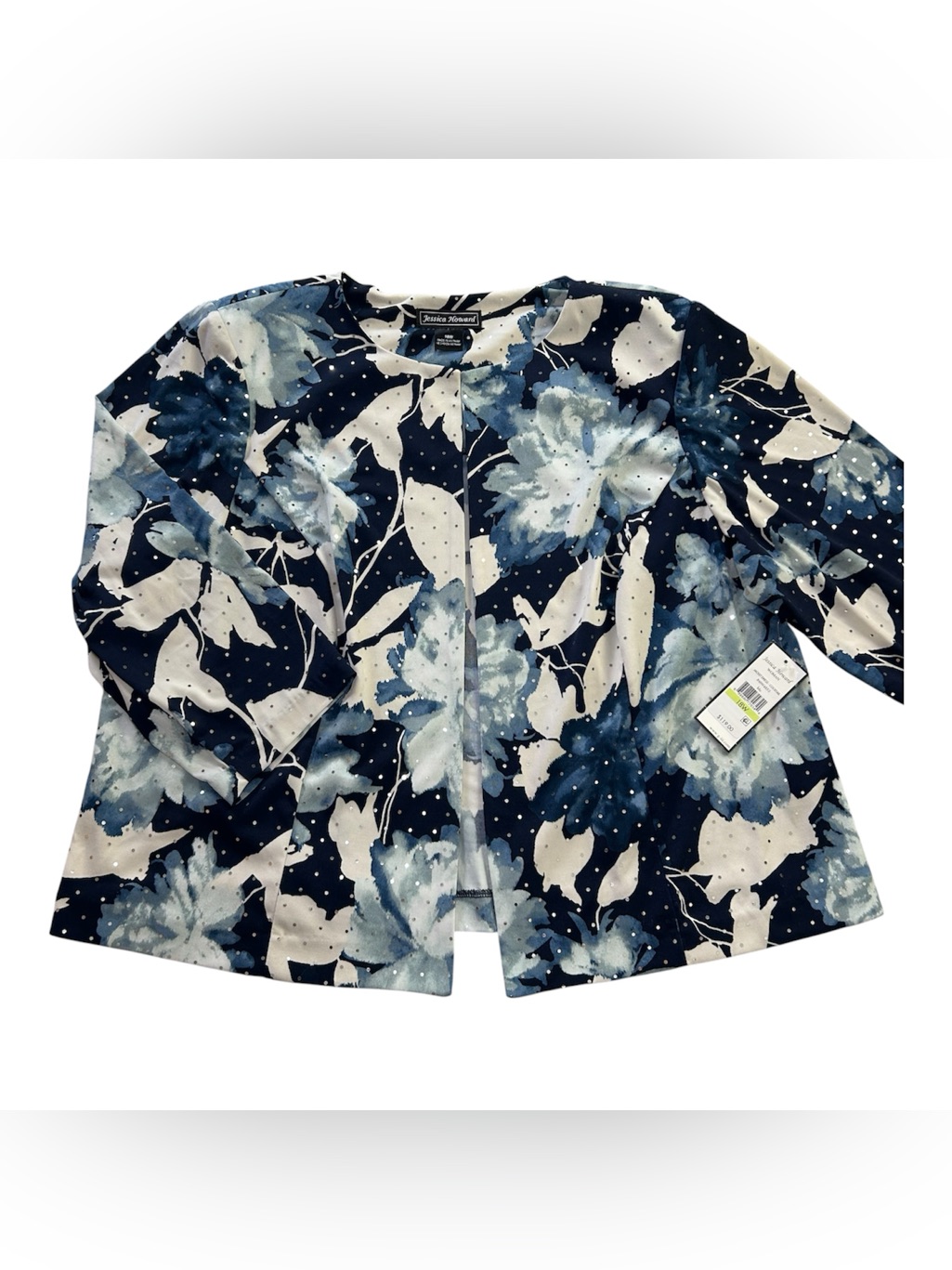 Nwt Jessica Howard Women Plus Size 18w Floral Open Front Blouse Jacket Msrp $119